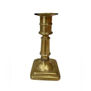 Vintage Brass Candle Holder 5.5” Square Base